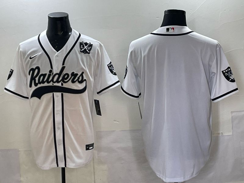 Men 2025 Nike Oakland Raiders Blank White Joint Name  Limited NFL Jersey style 043->oakland raiders->NFL Jersey